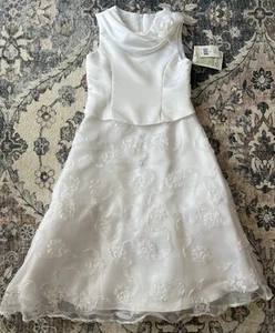 NWT Bonnie Jean Girl's White Formal Communion Sleeveless Dress Size 7 - Picture 1 of 17