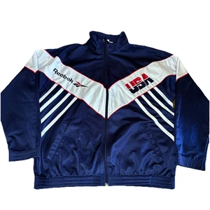 Giacca da pista vintage anni 90 Reebok Team USA street wear uomo grandi olimpiadi - Foto 1 di 7