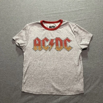 Футболка женская ACDC S рок музыка концерт событие повседневный случай гостиная серая футболка - Изображение 1 из 4