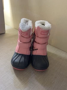 NEU Cat And Jack rosa schwarz Kunstfell wasserdicht Winter Schnee Stiefel Mädchen Größe 11 - Bild 1 von 7