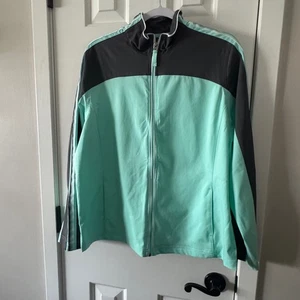 Made for Life Womens Mint Green and Gray Zippered Lightweight Jacket Size XL E4 - Picture 1 of 13