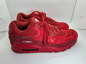 Nike Air Max 90 Essential Shoes Men's 8.5 Triple Red Athletic Lifestyle Sneakers - Picture 1 of 8