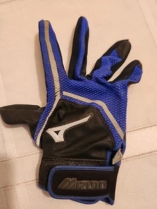 Mizuno Women's Finch Softball Batting Gloves - WHITE/BLUE/BLACK Size Large - Picture 1 of 4