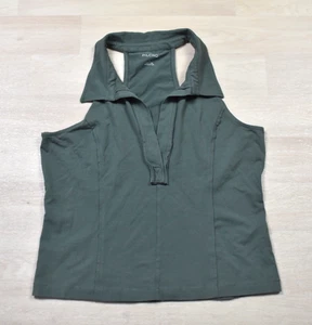 ANTHROPOLOGIE Pilcro Reworked Halter Tank Top Collared Green Preppy Large - Picture 1 of 5