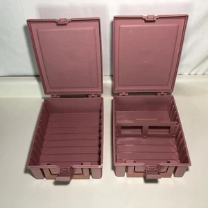 Vintage Rubbermaid VHS Media Carrying & Storage Case Pink Mauve Sturdy Plastic - Picture 1 of 11