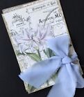 16  A6 Paper Sheets, White Flowers And Text, Vintage Card Toppers, Junk Journal
