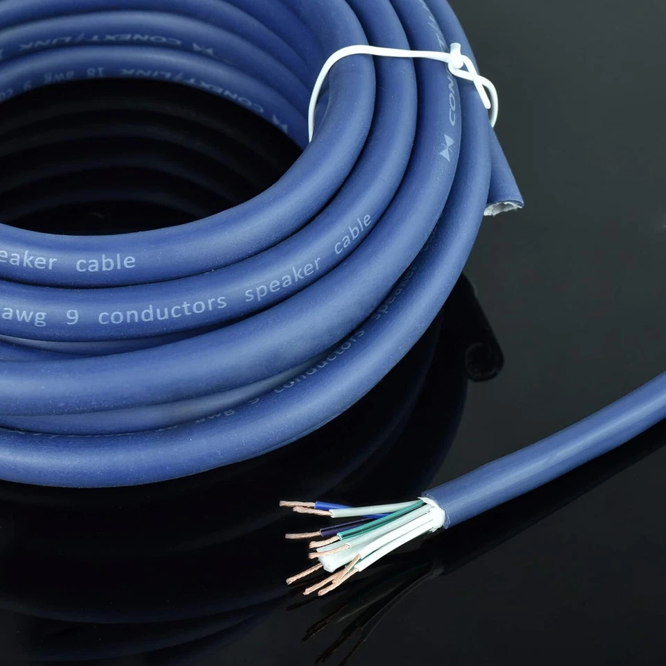 Cable de altavoz de cable primario de 20 pies 9 conductores cable de velocidad azul 18 AWG Foto 1 de 1