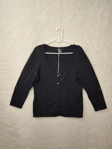 Etcetera Women Sweater Extra Large Rayon Blend Knit Long Sleeve Button Cardigan - Picture 1 of 16
