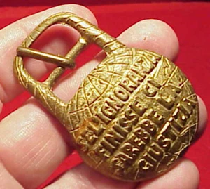 Vintage 1970 ITALY Socialist Facist Unrest Buckle Brass 2 1/2" ALBION FRENZY - Picture 1 of 5