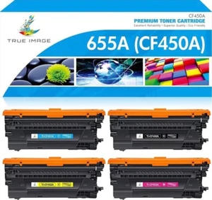 TRUE IMAGE 655A Toner Cartridges 4 Pack Compatible Replacement for HP 655A CF450 - Picture 1 of 9