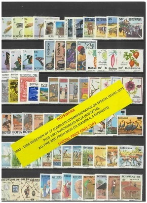 Botswana 1983-89 17 Commemorative Sets 72 Stamps & 3 Mini Sheets MUH #272 - image 1 of 2