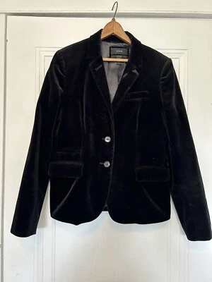 Blazer de terciopelo negro J Crew para mujer - 10 (pequeña área en el cuello con terciopelo usado) Foto 1 de 3