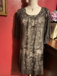 Woman’s Dress by Glam Lined  Dress Lovely Brown Lined with Lace Sz S Roxy Rose - Picture 1 of 4