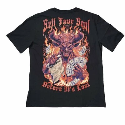 Lethal Threat Sell Your Soul Devil Contract Motorcycle Bikers T Shirt LT20891 Foto 1 de 4