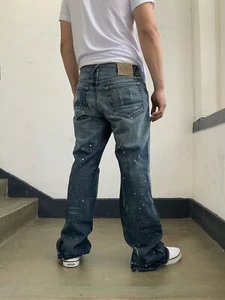 Men's VonDutch Blue | White Spots Button Fly Jeans - Picture 1 of 6