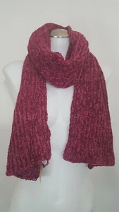 NEW Red Super Velvety Soft Warm Chenille Oblong Rectangular Scarf - Picture 1 of 1