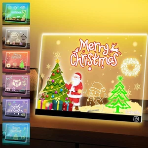 16 LED Drawing Message Note Board 7 Colors Light Acrylic Dry Erase Lumiboard - Bild 1 von 6
