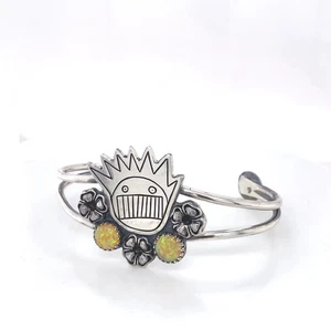 Sterling Silver Boognish and Flowers Cuff - Bild 1 von 4