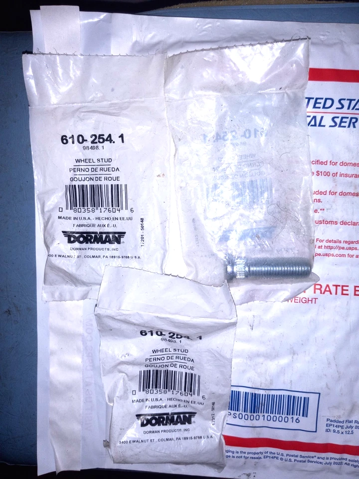 X3 Dorman 610-254.1 M12-1.50 perno de rueda dentado - 12,73 mm moleteado, 41,5 mm de longitud Foto 1 de 1