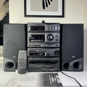 JVC ESTÉREO HIFI MODELO CA-S50BK VINTAGE CINTA CD DOBLE SINTONIZADOR CASETE FUNCIONANDO - Imagen 1 de 18