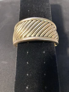 Vintage Premier Designs PD Gold Tone Hinged Bangle Bracelet Boho - Picture 1 of 14