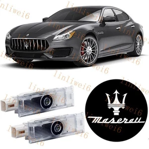 2pcs For Maserati Quattroporte Ghibli LED Door Light Projector Welcome Emblem HD - Picture 1 of 11