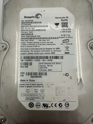 Dell JW551 ST3750640NS 750GB 7.2K 3.5" SATA HDD – Enterprise Storage Drive - Image 1 of 2