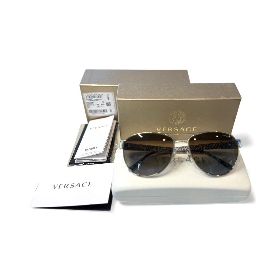 Gafas de sol Versace Aviator OVE4251 blancas y doradas polarizadas vintage Foto 1 de 4