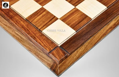 21" Drueke Style Handmade Wooden Tournament Chess Board- Golden Rosewood & Maple - Image 1 of 4