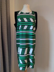 Rinascimento women's size large UK12-14 green black geometric knee length dress - Picture 1 of 9