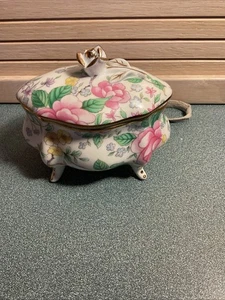 Vintage Oval Porzellan Keramik. Schmuckstück oder Schmuckkästchen - Bild 1 von 5
