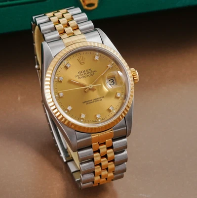Rolex - Datejust 36 Dimond ouro/aço - 16233 - Masculino - 1990-1999 - Imagem 1 de 4