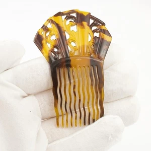 Vintage Faux Tortoiseshell Hair Comb Spanish Style Small Peineta - Picture 1 of 4