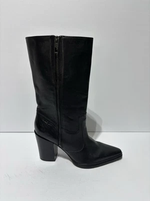 Franco Sarto Women’s Jaxon Mid Calf Black Leather Boots, Size 8.5 M - Image 1 of 4