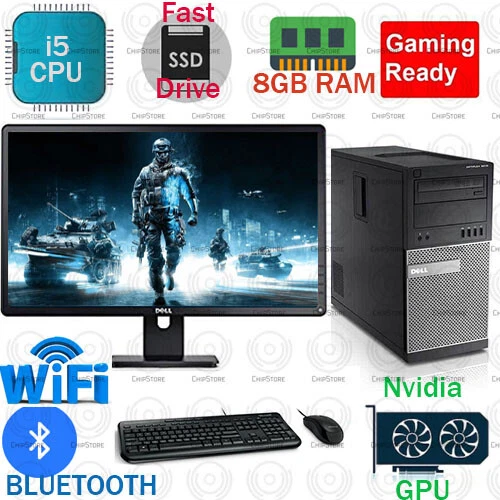 Dell i5 Gaming Computer PC 8GB 1TB 120GB SSD WiFi BT NVIDIA GTX750Ti HDMI WIN10 - Image 1 of 4