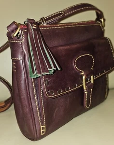 Bandolera Dooney & Bourke Florentino Cuero Bolsillo Ciruela o Carmesí Whipstitch - Imagen 1 de 17