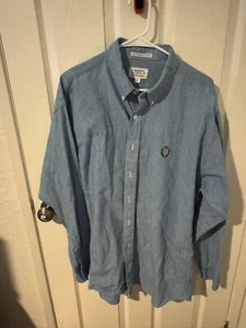 Camicia denim vintage Chaps Ralph Lauren abbottonata uomo taglia XL crest made in U.S.A - Foto 1 di 4