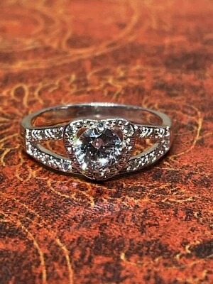 NEW Heart Cocktail Ring - 925 Sterling Silver CZ Accents - Image 1 of 4