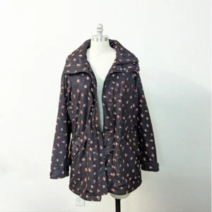 Cabi Floral Jacket Black Pink M hoodie drawstring winter 90s 2000s nylon travel - Picture 1 of 11