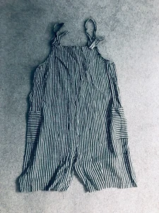 Girls striped green and beige playsuit incorporating shorts - Picture 1 of 3