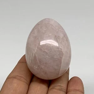 111.4g, 2.1"x1.5", Natural Gemstone Pink Rose Quartz Egg Crystal @India, B34471 - Picture 1 of 15