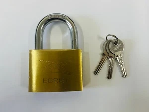 75mm Brass Egret Padlock Keyed To Differ With 3 Keys - Picture 1 of 3