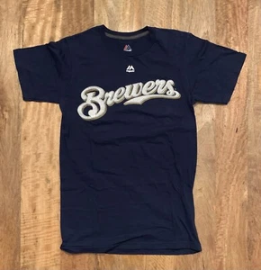 Milwaukee Brewers MLB Majestic T-Shirt #27 Carlos Gomez Men’s Size Small - Picture 1 of 5