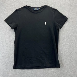 Polo Ralph Lauren Women's Black Short Sleeve Crew Neck Logo Shirt Size Medium - Picture 1 of 7