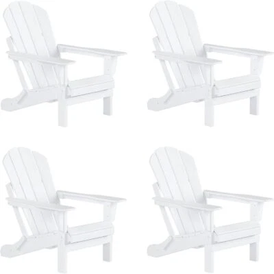 HDPE Outdoor Adirondack Chairs - 4 Pcs Lounger Set for Fire Pit & Beach - Image 1 of 4