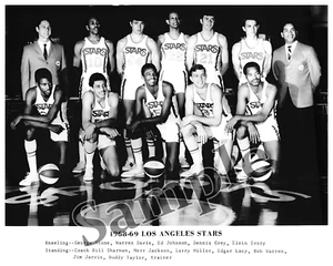 1968 -69 ABA Los Angeles Stars Team Bild mit Namen 8 x 10 Foto Bild - Bild 1 von 1