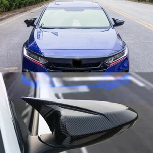 2pcs For Honda Accord 2018-2021 Carbon Fiber ox horn Rear view mirror cover trim - Picture 1 of 9