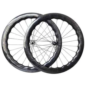 700c Road Bike Carbon Wheelset 55/60mm Deep 28mm Wide Inner 21mm Hook Tubeless - Picture 1 of 12