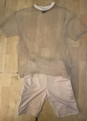 JUICY COUTURE X KAPPA Elena Pink Mesh Top & Biker Shorts Size S Women AC30 - Image 1 of 4