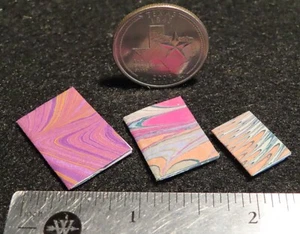 Hand Marbled Paper Books Notebook Display Decor Estate AS IS 1:12 Mini MI9981 - Picture 1 of 3